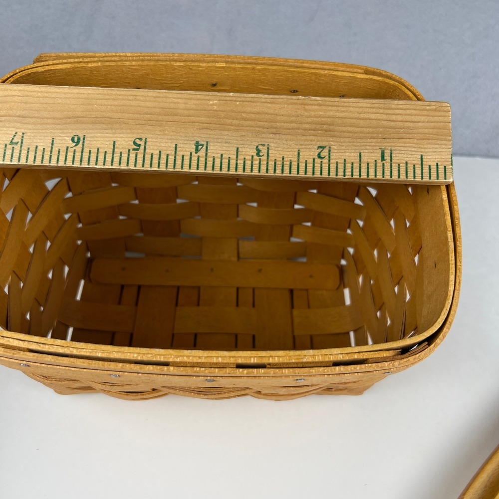 Longaberger Recipe Basket Small Brown Wood Lid Protector 17418 Farmhouse Decor - Picture 16 of 16